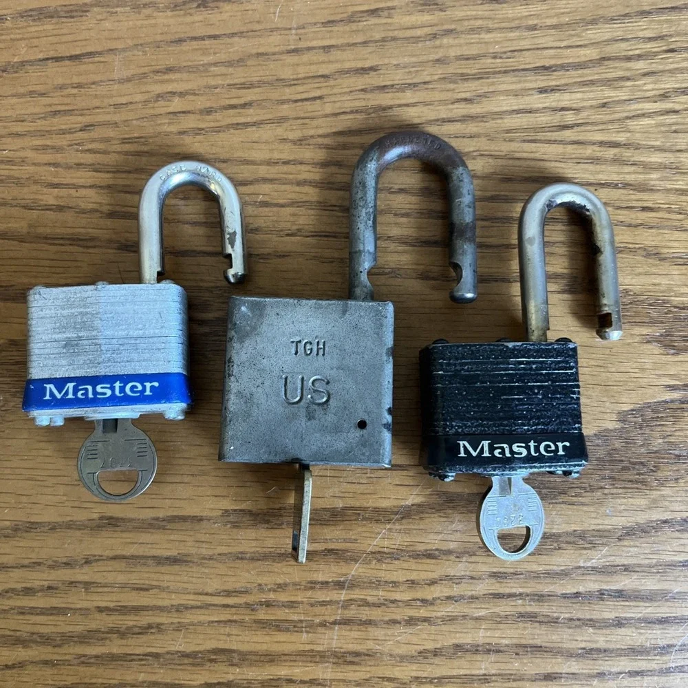 Lot Of 3 Padlocks With Keys Master American Lock Company Vintage